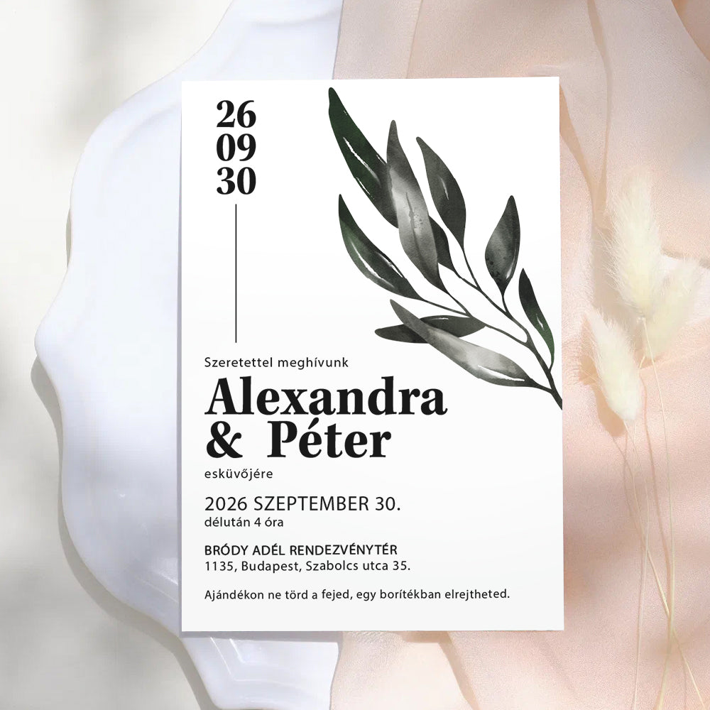 LEVELES MODERN ESKÜVŐI MEGHÍVÓ
