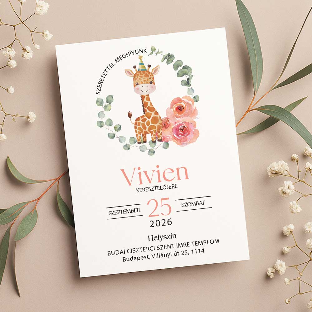 ZSIRÁFOS KERESZTELŐ MEGHÍVÓ