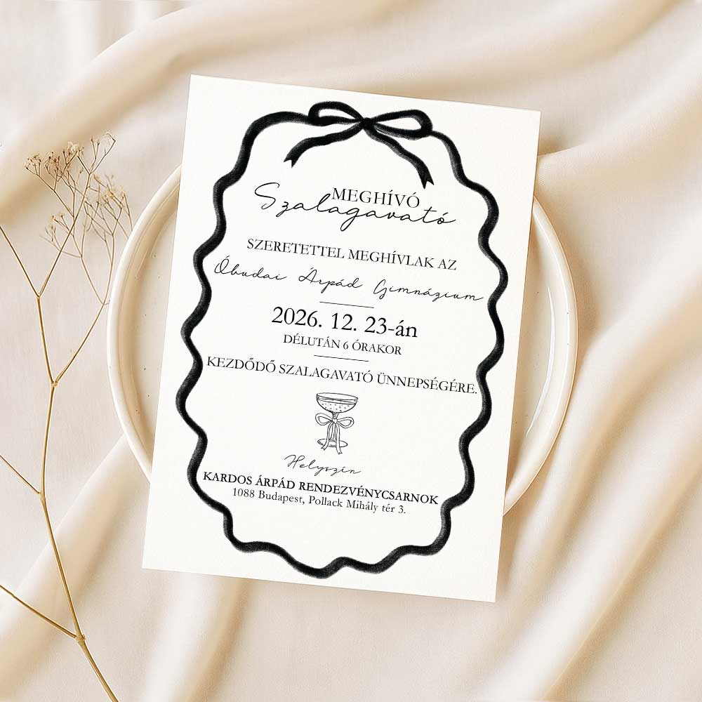 STÍLUSOS MASNIS SZALAGAVATÓ MEGHÍVÓ