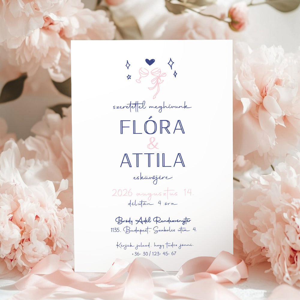 TRENDI POHARAS MODERN ESKÜVŐI MEGHÍVÓ