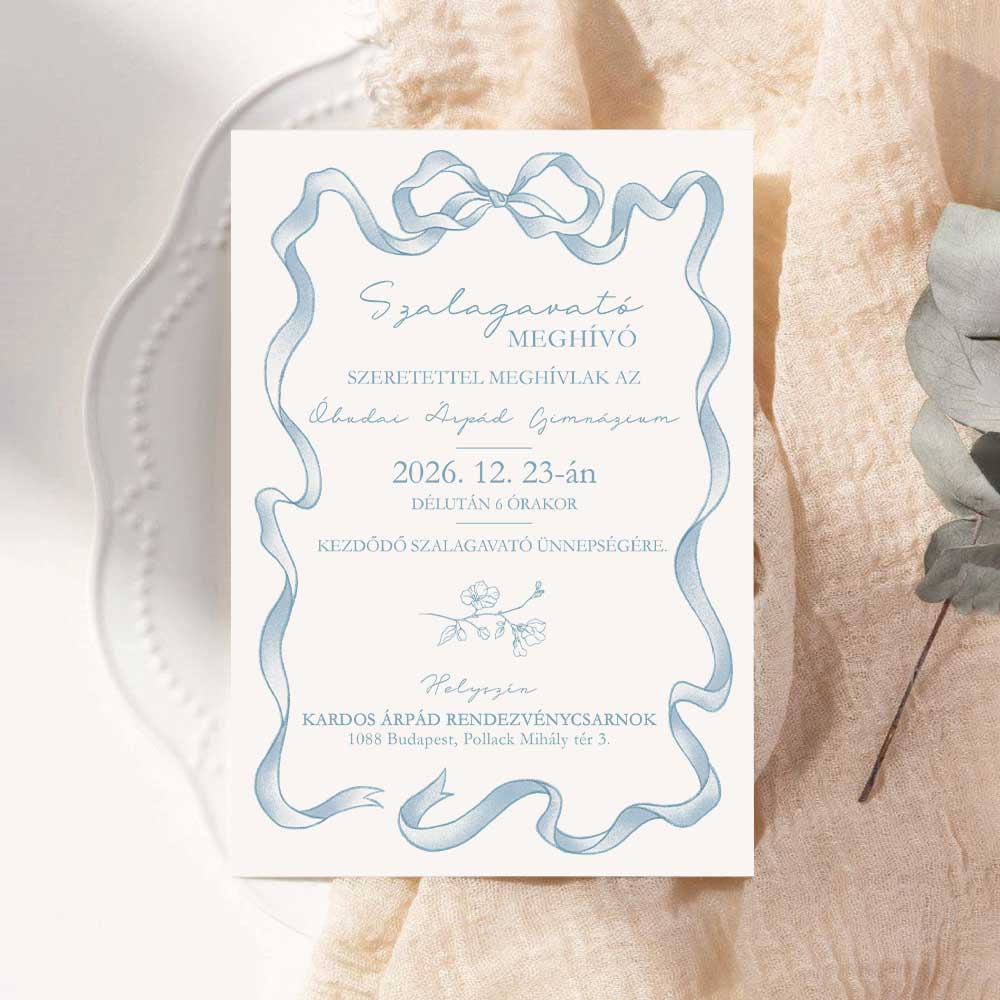 ELEGÁNS SZALAGAVATÓ MEGHÍVÓ MASNIVAL