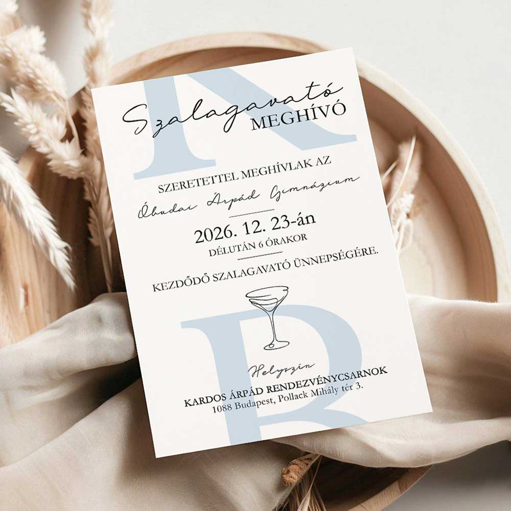 MONOGRAMMOS SZALAGAVATÓ MEGHÍVÓ