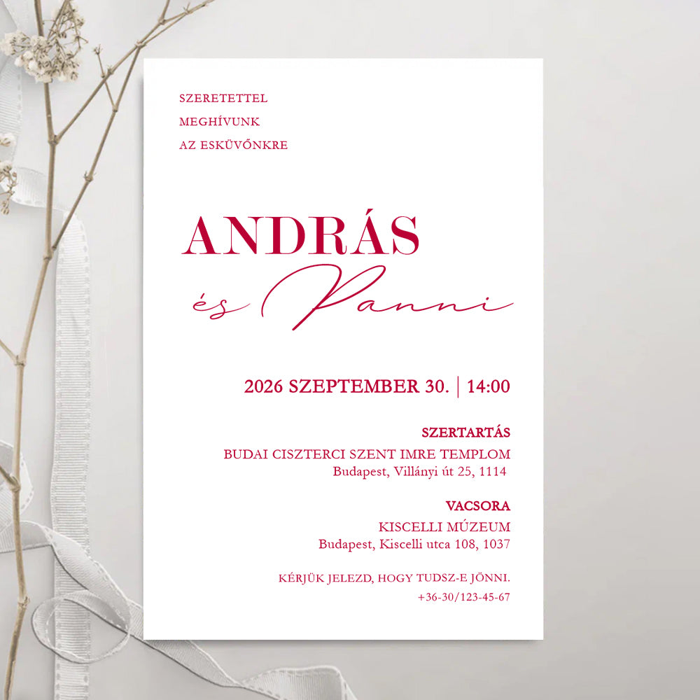 LETISZTULT MODERN ESKÜVŐI MEGHÍVÓ