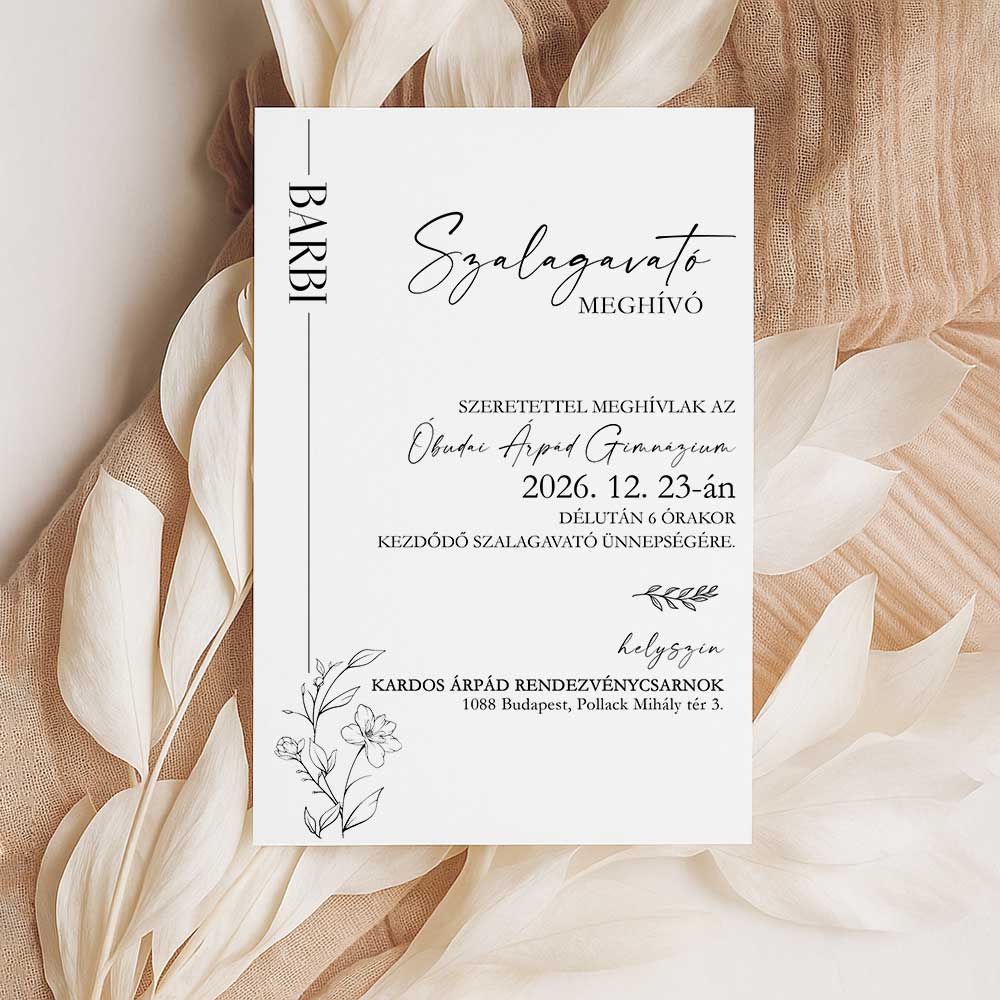 NÉVRE SZÓLÓ VIRÁGOS SZALAGAVATÓ MEGHÍVÓ