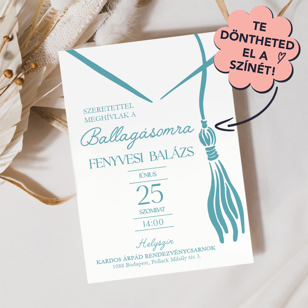 MINIMALISTA BALLAGÁSI KALAPOS MEGHÍVÓ
