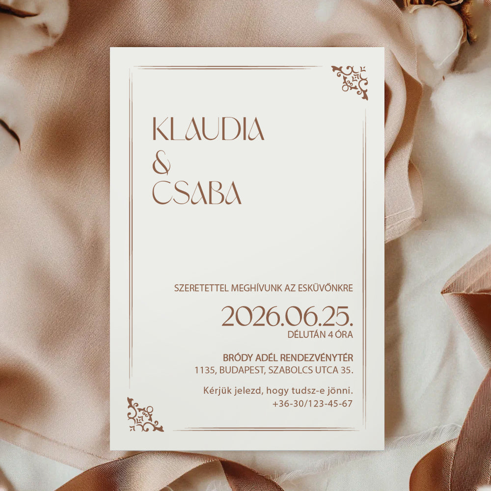 VINTAGE MODERN ESKÜVŐI MEGHÍVÓ