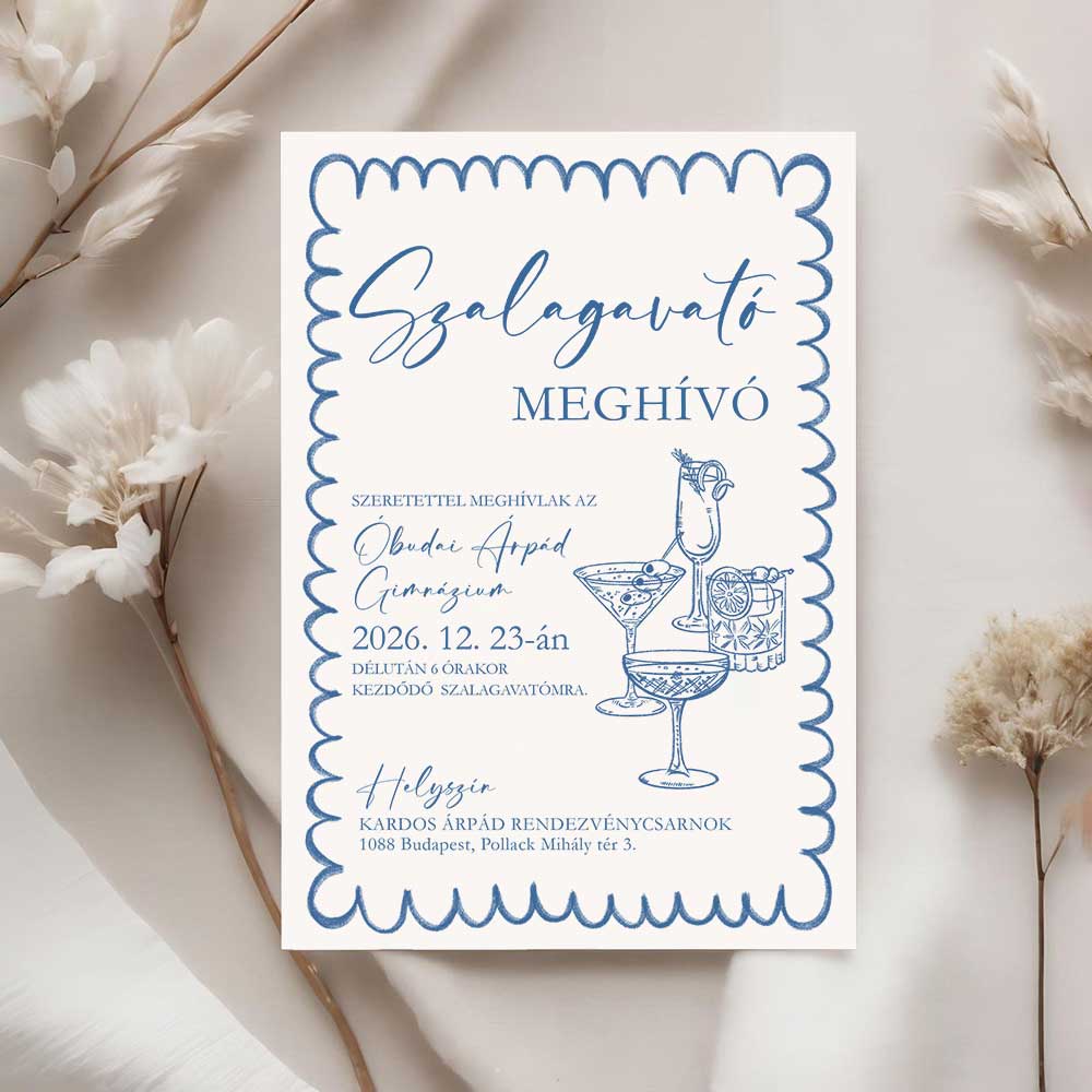 MODERN BULIS SZALAGAVATÓ MEGHÍVÓ