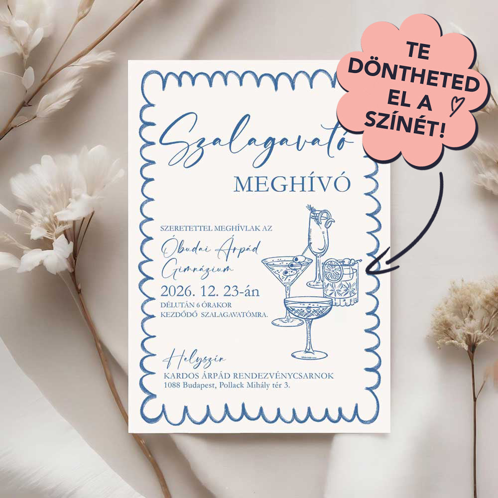 MODERN BULIS SZALAGAVATÓ MEGHÍVÓ