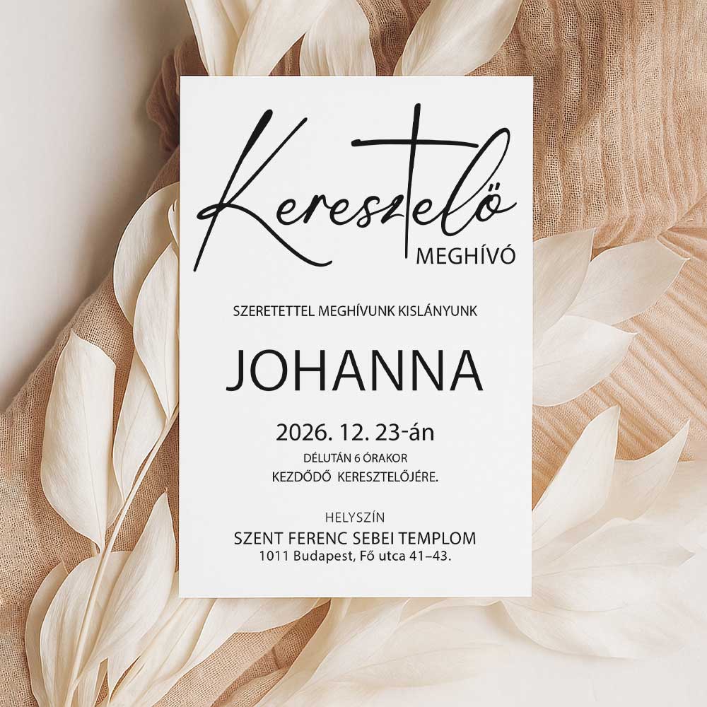 MODERN FELIRATOS KERESZTELŐ MEGHÍVÓ
