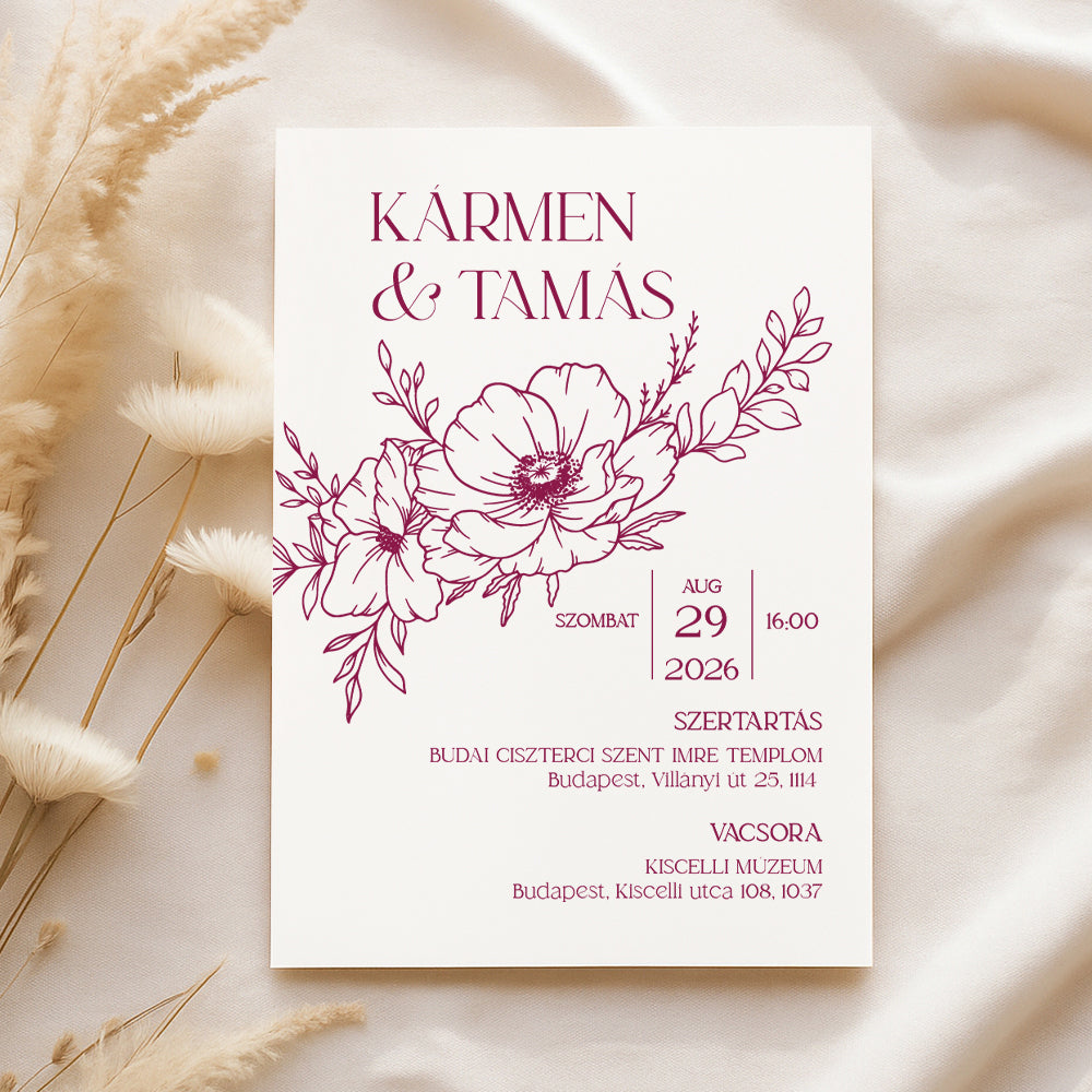 PIPACSOS KLASSZIKUS ESKÜVŐI MEGHÍVÓ